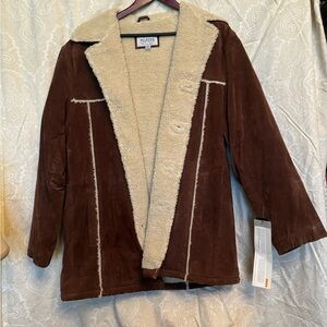 Brown Shearling Lined Women's Jacket